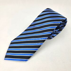 NWT 100% silk Sean John cobalt blue and black striped tie